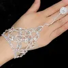 Silver Bridal Bracelets Wedding Hand Chain Bracelet Women Rhinestone Jewelry Bridemaid Wristband & Bangles