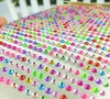 Hot Selling Children DIY Dekorativ 3D Självhäftande Multicolor Dekorativ Rhinestone Sticker 168pcs / ark Storlek på 6mm