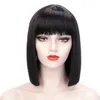 AISI HAIRE Short Straight Wige with Bangs for Women Synthetic Wigs Black Purple Pink Blue Bob Wigy Heat Resistant Cosplay Hair