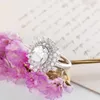Luckyshine Fashion 925銀のユニークなかわいいと楕円形のホワイトトパーズベストバレンタインデーのリングの女性ジュエリー新しいウェディングリング送料無料