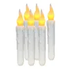 Accueil Veilleuses Led 11 Pouces Led À Piles Scintillantes Sans Flamme Ivoire Bougie Cône Lampes Bâton Bougie Table De Mariage Salle Église Décor 28cm (H)