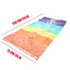 Rainbow Beach Mat Yoga serviette de serviette Mandala Mur de couverture de tapisserie serviette à rayures Tapis à la maison