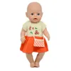 18 tum amerikansk tjejdocka kläder orange tröja klänning med pärlarmband och väska för barnfest gåva toysdoll kläder åtkomst2183434
