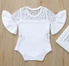 Vestiti delle neonate Manica del merletto Pagliaccetti della ragazza del bambino Tute infantili solide Designer Neonato Body Boutique Abbigliamento per bambini DW5101