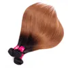 Dwa ton 1B30 Ludzkie proste włosy Ombre Human Hair 34 Peruvian Proste Virgin Hair Bundles28433099306189