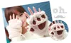 Fashion- Fluffy Bear/Cat Plush Paw/Claw Glove-Novelty guanti semicoperti da donna in morbida spugna regalo di natale