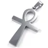 Stainless Steel Mens Womens Egyptian Ankh Cross Pendant Necklace 24 inch Chain