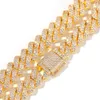 13 mm 20 mm gouden bling diamanten Cubaanse schakelketting choker voor mannen Iced Out 2 toon roze 5A CZ zirkonia kinkettingen Miami hiphop rapper sieraden geschenken bijoux