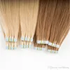 Färger Brasilianska Human Hair 2.5g / Piece 40pcs / Lot Skin Weft Fabriksprisband i hårförlängning