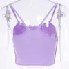 Sexy Camisole Spaghetti Straps Ruffles Crop 2019 Women Purple Backless Sleeveless Vest Top Female Skinny Bralette