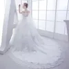 2020 빈티지 어깨 끄기 끄기 레이스 공 가운 웨딩 드레스 환상 목 법원 열차 신부 드레스 Vestidos de Noiva