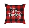 Pillowcase Sofa Couch Cushion Cover Christmas Pillow Covers Plaid Elk Throw Pillow Case Linen Decorative Christmas Decor 33 Designs C6326