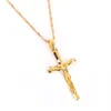 Jesus Cross Pendant Necklace Fashion Crucifix 24k Jewelry for Women Men Religious Russia Greece LIEC YCBD