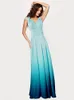 Elagant Party Maxi Langes Kleid Damen Multiway Wickelkleider Farbverlauf Wandelbar Boho Verbandkleid Brautjungfern Infinity Robe