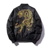 New Bomber Mans Jackets Embroidery Golden&white Tiger Jacket Mens MA1 Pilot Bomber Jacket Male Embroidered Thin Coats