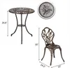 Gratis verzending Groothandel Hot Sales Europese stijl aluminium Outdoor 3 stuk Tulip Bistro Set van tafel en stoelen