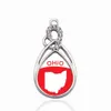Ohio Outline Circle Charm Vintage cuore pendenti di fascini di fascino collana di fascino per le donne uomini gioielli fai da te