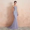 Lavendel tung kristallpärlad aftonklänning 2020 Ny sjöjungfru lång prom klänning Luxueux Scoop Special Tillfälle Klänningar Golvlängd6463591