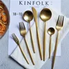 Cupitol Style Dinnerware Matte Gold Flatware Gold Cutlery Stainless Steel 304 Knife Fork Spoon Wedding Tableware