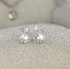 Silver Plated Rhinestone Diamond Earrings Bridal Jewelry Wedding Earrings Evening Party Jewelry Women Prom South Korea's anti allergic Star