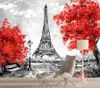 3D Foto Mural Wallpaper Wall Papers Heminredning för 3 d vardagsrum TV -tapeter Papel de Parede Paris Eiffel Tower