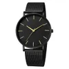 Montre hommes minimaliste affaires Sport maille ceinture ultra-mince Quartz hommes montres mâle horloge heure relogio masculino reloj hombre