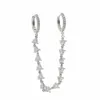 Podwójne przebijanie 2 otworu łańcucha frędzla Mini CZ Earring Carring Ustawienie CZ łańcuch tenisowy moda biżuteria dla kobiet T200225