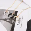 New Faux Ivory Bone Double Horn Moon necklaces For women Crescent shape Pendant Gold chain Choker Fashion Jewelry Gift