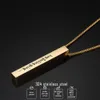 Keep Fucking going Inspirational necklaces For Women Men stainless steel Engraved Letter Bar Pendant Rose Gold chains Fashion Jewelry Gift