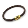 Weave Leather Bracelet charm Silver Gold Magnetic Clasp Braid Bracelets Wristband Cuff Women Men Fashion Jewelry Will and Sandy Drop Ship