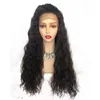 Brazilian #4 Dark Brown Long Loose Curly Wavy Full Wigs 10% Human Hair Heat Resistant Glueless Synthetic Lace Front Wigs for Black Women