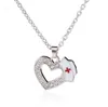 Nurse Cap Charms Crystal Love Heart Pendant Necklaces Medicine Sign White Enamel Red Cross Profession Nurse Necklace