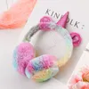 Unicorn уха халявы Зимний мультфильм сгущает плюшевый единорог Earmuffs флис Solid Color Kids Ear Warmer Earmuffs партия Фавор GGA1392 NEW