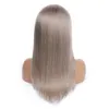 Parrucca piena del merletto dei capelli umani grigi 24quot Parrucca diritta vergine peruviana di Remy Glueless parrucca anteriore del merletto dei capelli umani pre pizzicata per le donne7957667