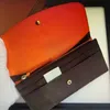 M60697 Classique EMILIE rabat bouton femmes longs portefeuilles mode exotique en cuir fermeture éclair porte-monnaie femme porte-carte pochettes pochette 60697