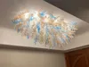 Maison Décoratif Italien Blanc Brun Soufflé À La Main En Verre Art Lustres Murano À La Main En Verre Plafond Lustre Luminaires