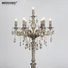 Vintage Crystal Floor Lamp Floor Stand Light Fixture Modern Cristal Candelabra Standing Lamp High Quality Home Decoration Lighting