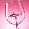 NEW Red Wine Glasses - Lead Free Titanium Crystal Glass Elegance Original Shark Red Wine Glass with Shark Inside Long Stemmed Glassware