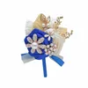 2020新郎新婦のための素朴なブローチコルズマージーのための花嫁の花嫁介添人のためのウェディングスーツのためのウェディングスーツの男性真珠のバラの花