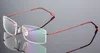 Atacado-titânio miopia óculos mulheres sem aro óculos óculos acabados com receita vermelha -0,50 a -6,00