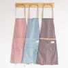 Kitchen Apron Housework Cleaning Sleeves + Apron Waterproof Anti-oil Kitchen Stripe Apron Housewife Working Aprons