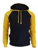 Mens Yeni Ceket Hoodies Gevşek Sıradan Spor Renk Eşleşen Raglan Sleeve Hooded Pullover Sweatshirt Adam Büyük Boy S-2XL