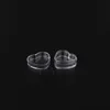 Free Shipping 200pcs x 4g Clear Plastic Sample Containers Mini PS Jar With Lid Empty Heart Shape Cosmetic Packaging Pot Box