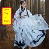 Traditionell vit Hanfu för menvinnor Ink Print kinesisk folkdans Ancient Dynasty Clothing Par Fairy Hanfu Dress BL403519218683