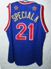 Harlem Globetrotter Kevin Special K Daley #21 Camisa de basquete retrô masculina com número personalizado costurado e nome