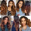 26-30 tum 2 ton Ombre hårbuntar Kroppsvåg Brasilianska Virgin Hair 3 eller 4 Bundles 1b / 33 Färg 100% Human Hair Extension