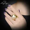 Mytys New Big Chunky Ring Fashion Jewelry Ball Shape Yellow Ring for Women R8692871958