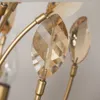 Samtida guldkristall ljuskrona belysning LED lampor för vardagsrum matsal Rum kristaller lampa AC110V 220V