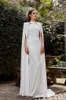 BHLDN Robes De Mariée Sirène Avec Wrap Long Satin Balayage Train Sexy Retour Plage Robe De Mariée Sur Mesure Plus La Taille Pays Robes De Mariée