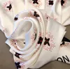 2019 new printed satin wholesale custom silk scarf female sky star four petal 90*90 square